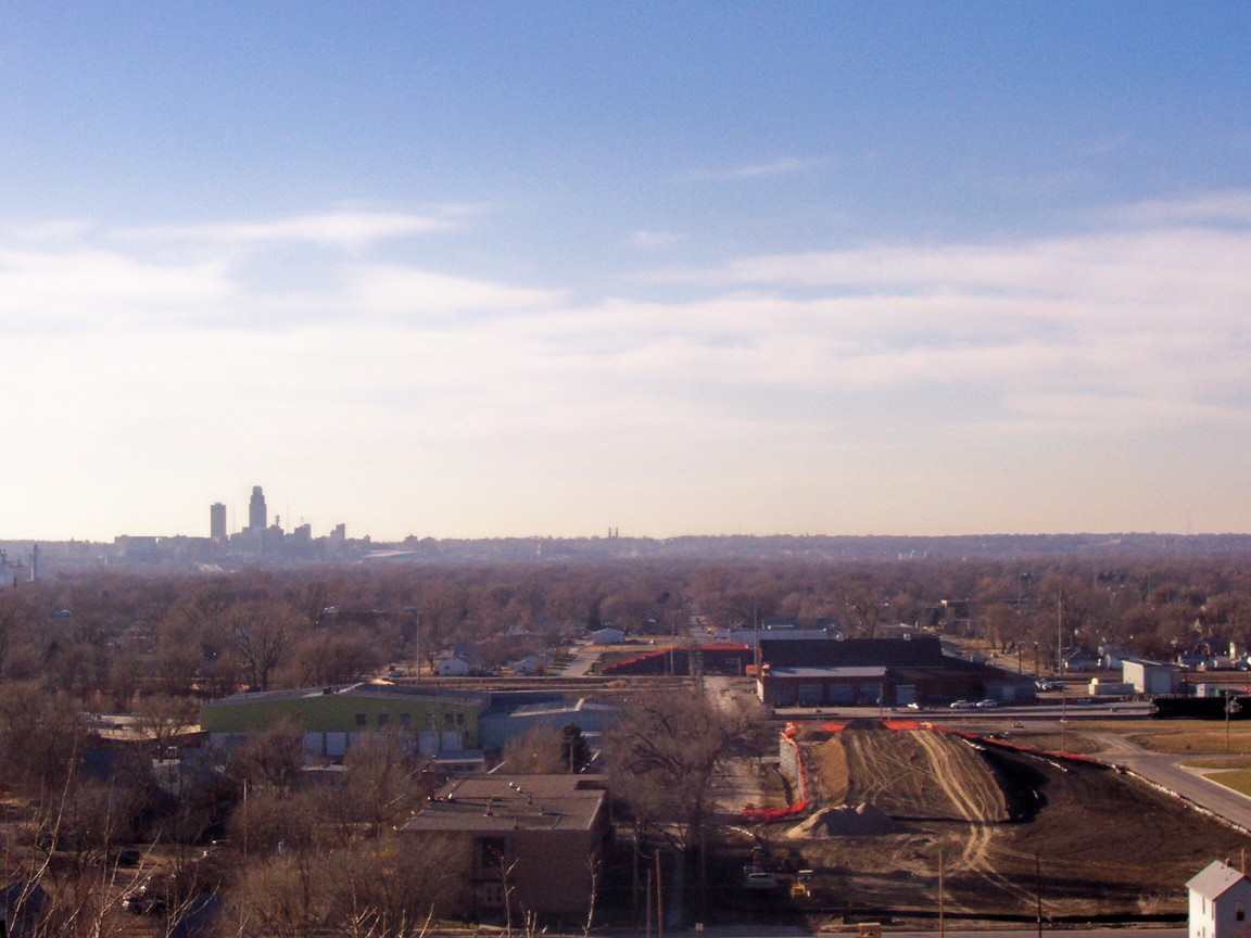 Council Bluffs, IA: View from the Lincoln Monument facing Omaha