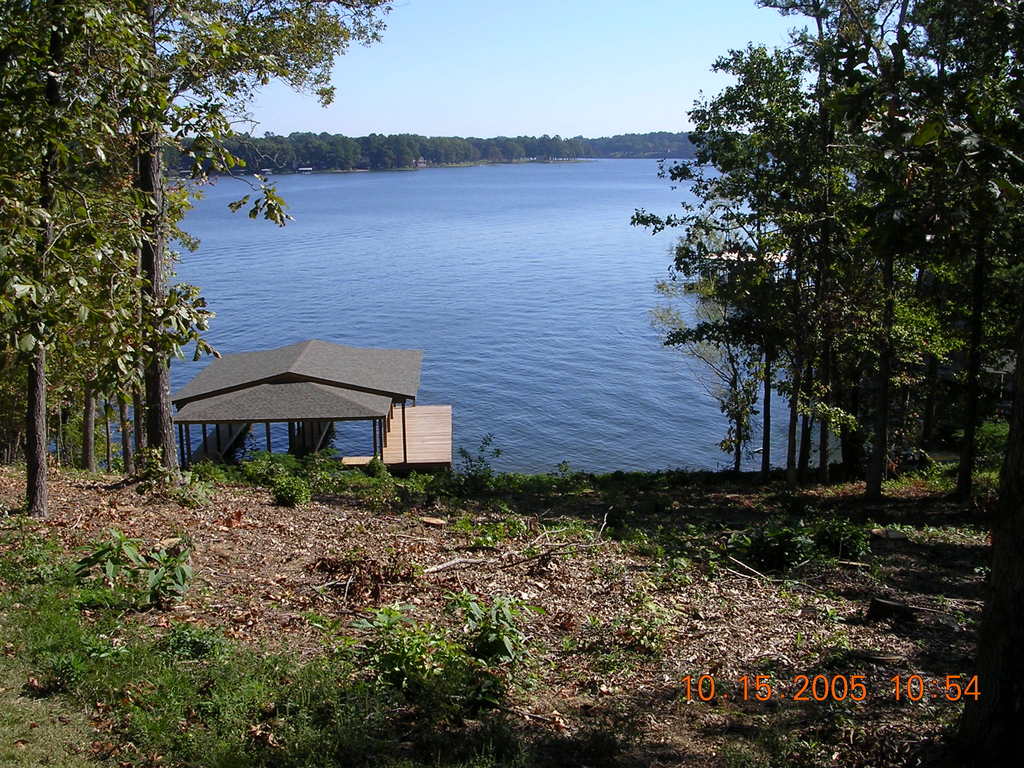 Lake Hamilton, AR: Lake & Boathouse as seen from Lot I just purchased