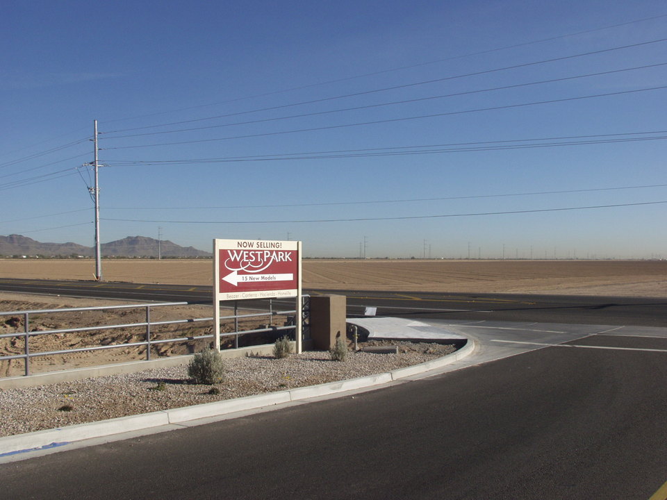 Buckeye, AZ: entrance to westpark housing development miller road buckeye