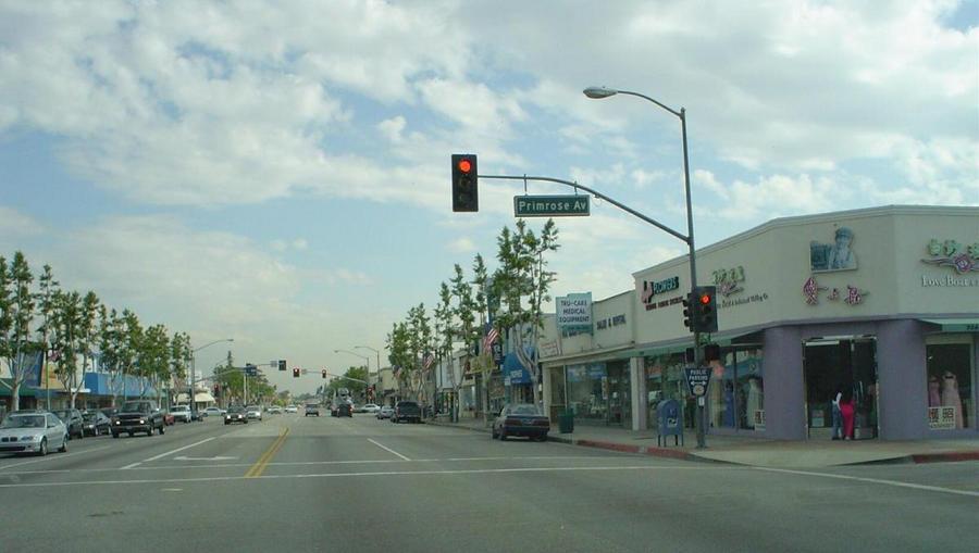 Temple City, CA Las Tunas at Primrose looking E in 2003 photo