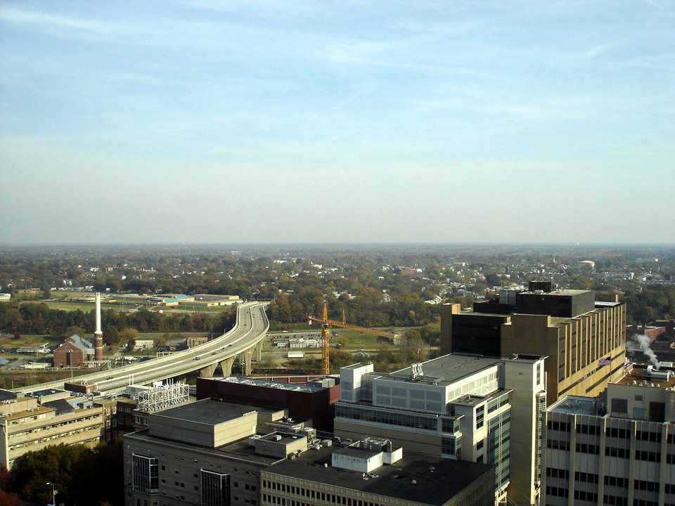 Richmond, VA: View of downtown Richmond, from the observation deck in City Hall
