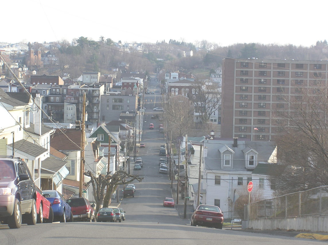 Minersville, PA: Over view from a steep road