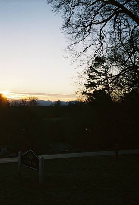 Mars Hill, NC: Sunset from the men's dormitories, Mars Hill College