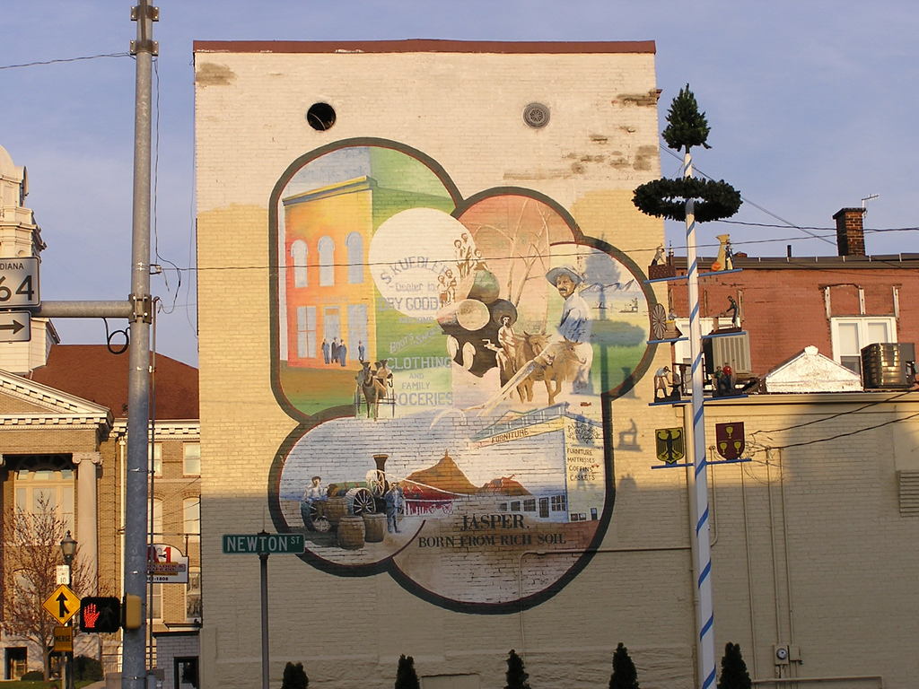 Jasper, IN: mural at Newton and 6th Streets