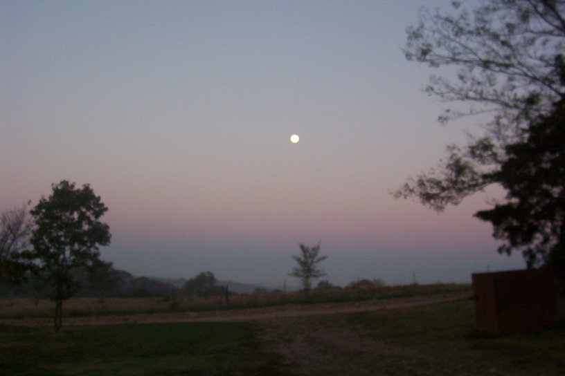Berryville, AR: full moon at sunset