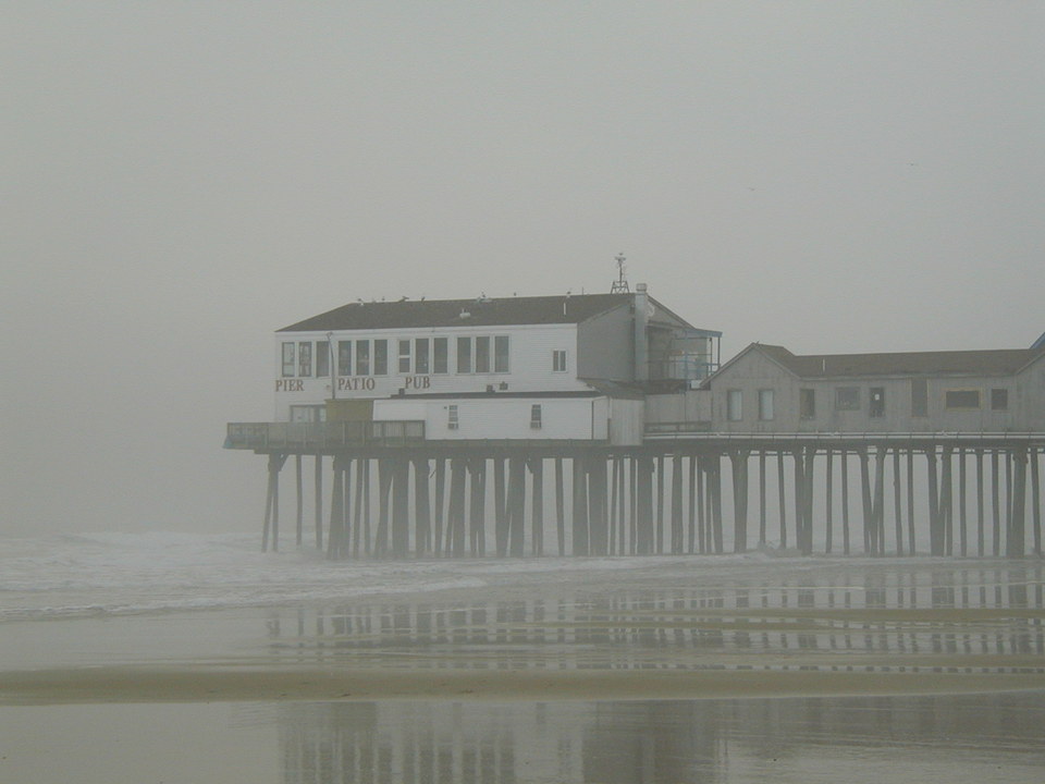 Old Orchard Beach, ME: Sea Smoke and Historic Pier at Old Orchard Beach