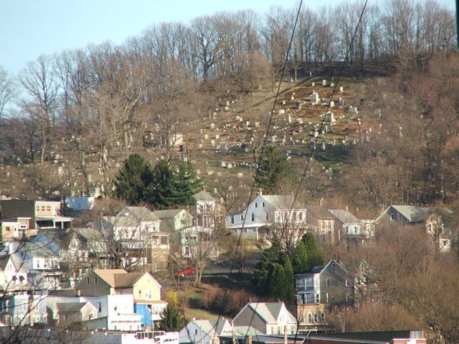 Shamokin, PA: Shamokin Cemeteries, as viewed from the other side of town.