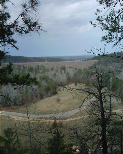 Dierks, AR: This is a view over Dierks Lake Dam from a ridge in Horseshoe Bend.