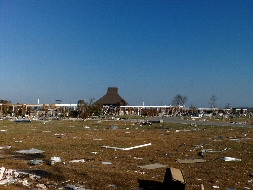 Diamondhead, MS: The remains of some condos and the yacht club in Diamondhead.