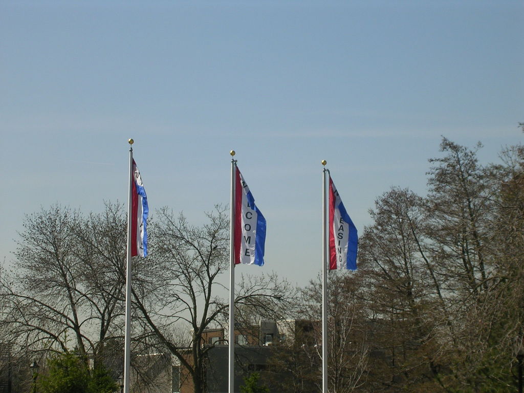 Palatine, IL: The Three Great Welcoming Flags Of Palatine IL