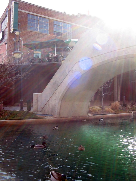 Oklahoma City, OK: Sunbeams over the Bricktown Canal and ducks