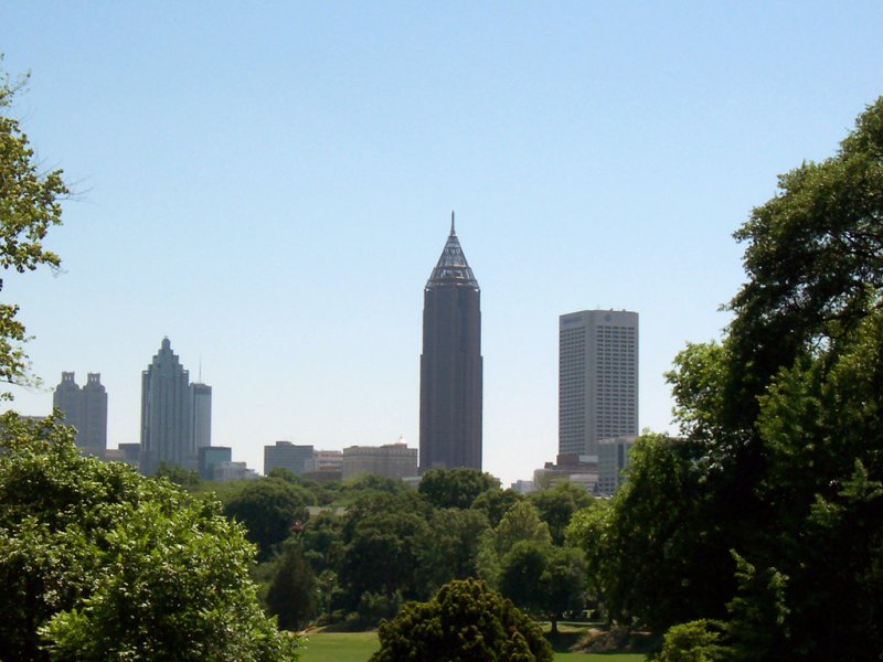Atlanta, GA: Atlanta skyline as seen from the Atlanta Botanical Garden