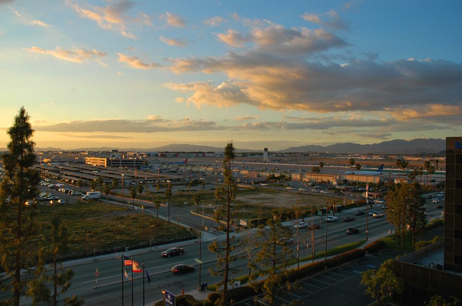 Burbank, CA: A shot of the airport from our room at the Hilton.