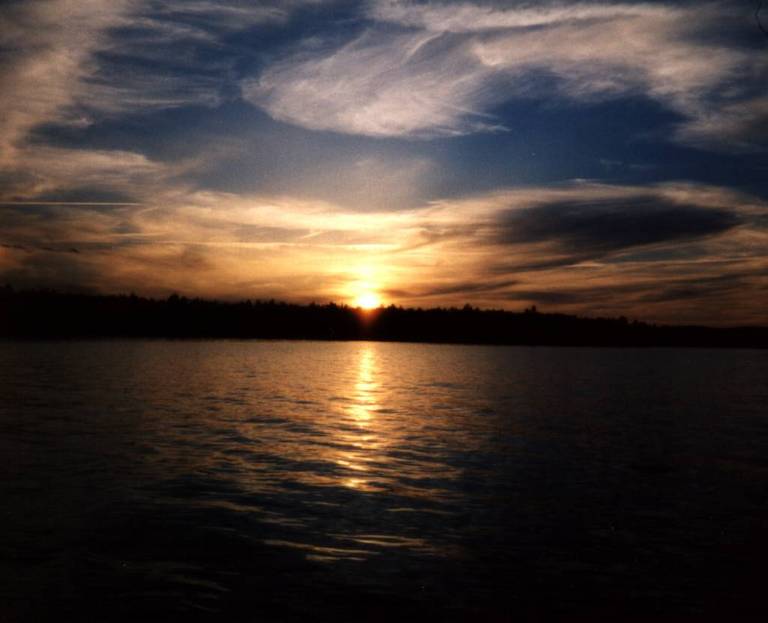 Auburn, NH: Sunset over Lake Massabesic Auburn NH