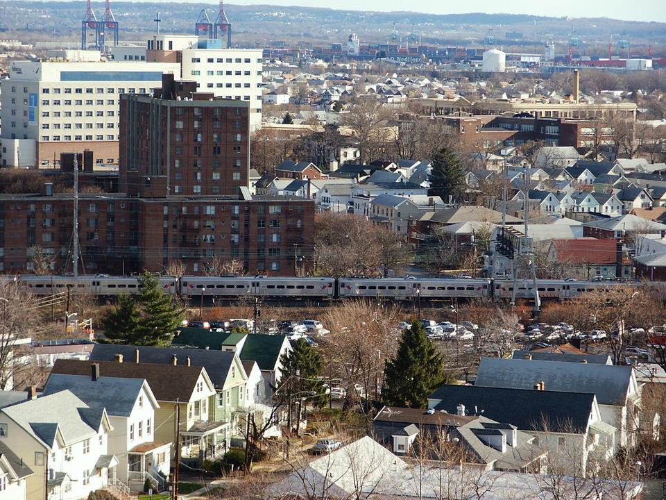 Elizabeth, NJ: a view of midtown Elizabeth on a brisk winter's day