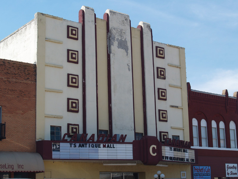 Purcell, OK: Old Canadian Theater, now an Antiques Mall