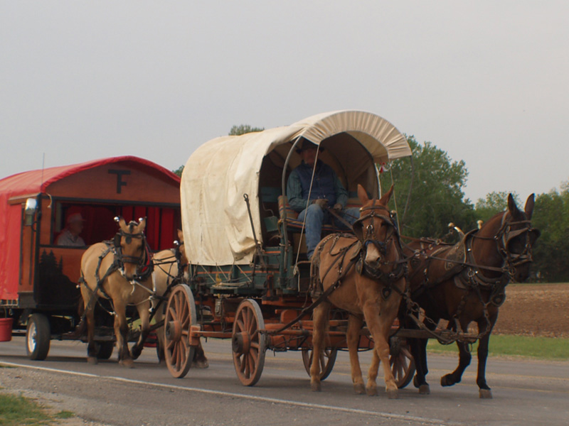 Lexington, OK : Oklahoma Land Run Wagon Train, leaving Lexington, north ...