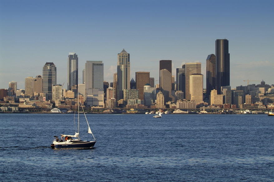 Seattle, WA: Downtown Seattle from Alki Beach