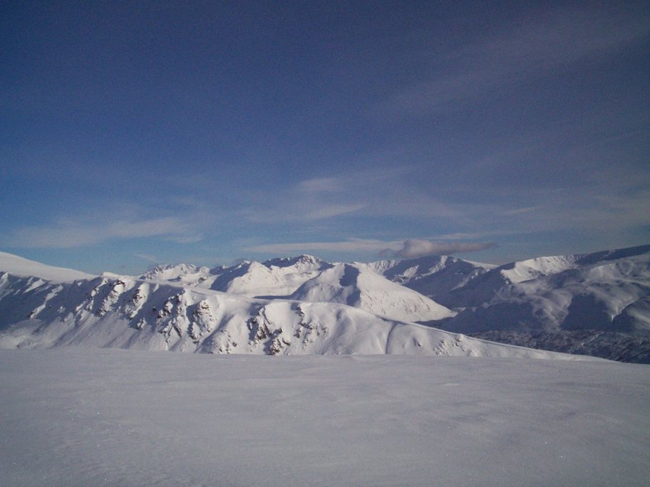 Willow, AK: i was at the top of hatchers pass the mountain on the left