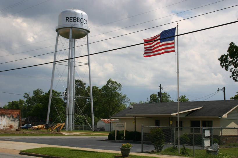 Rebecca, GA : Water Tower and Community Center photo, picture, image