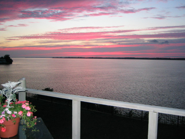 Sackets Harbor, NY: Summer sunset from Madison Barracks