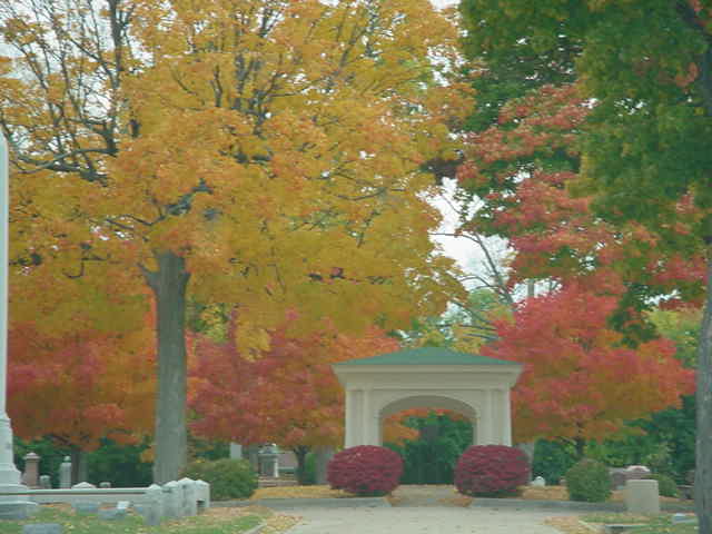 Sycamore, IL: Fall colors in Elmwood Cemetary in Sycamore, Illinois