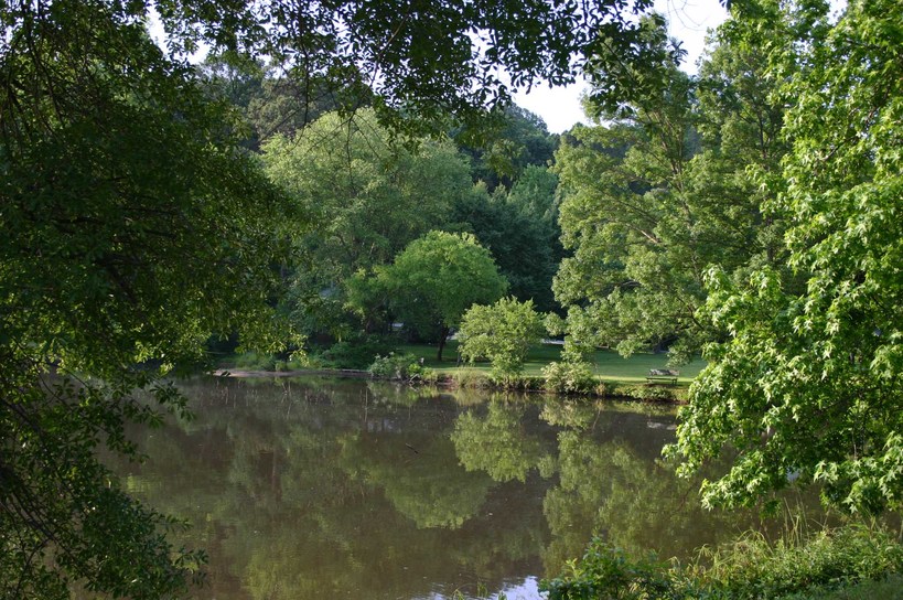 Mountain Park, GA: Lake Garrett with Village Green in background