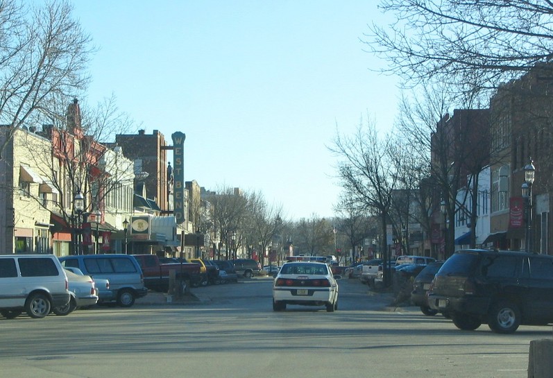 West Bend, WI: View of Downtown along Main Street