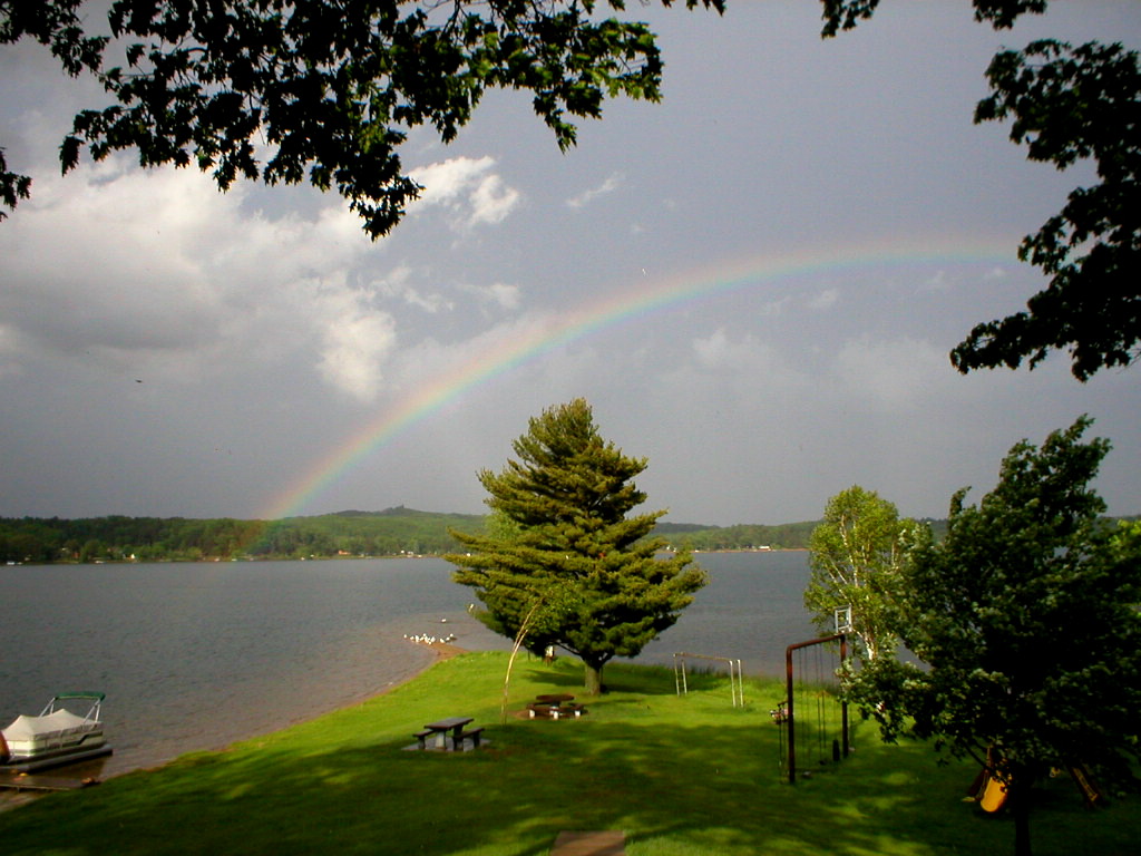 Spooner, WI: Rainbow on Big McKenzie - West Point Lodge