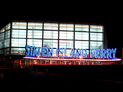 New York, NY: Staten Island Ferry at night, May 26, 2006