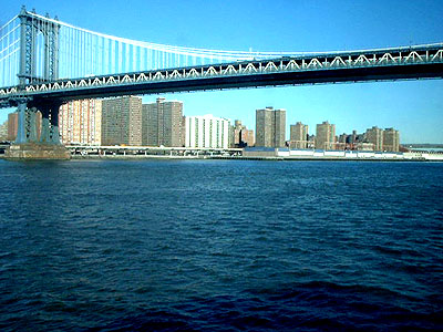 New York, NY: Manhattan Bridge from boat, December 12, 2005