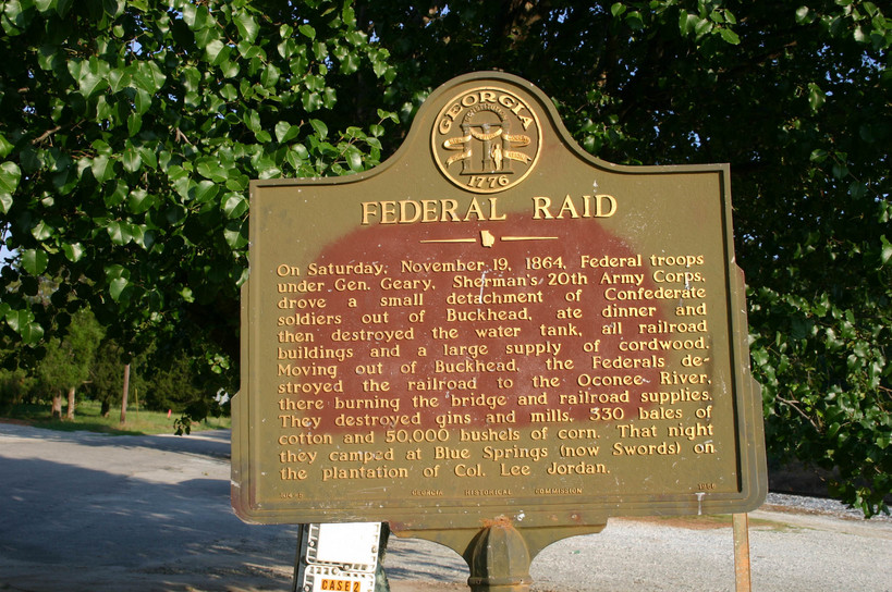 Buckhead, GA: Historical Marker - Federal Raid