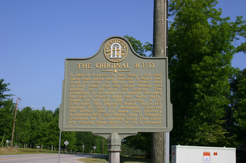 Norwood, GA Historical Marker Original Rural Free Delivery photo