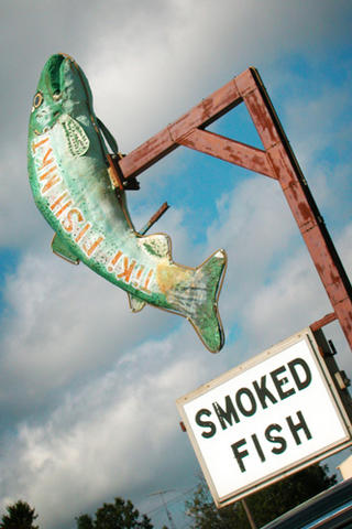 St. Ignace, MI: Smoked Fish Sign, St. Ignas MI