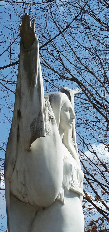 Rushville, IL: let there be light - statue at Scripps Park