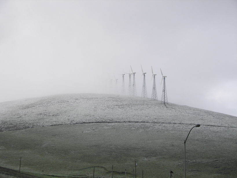 Livermore, CA: Into the Winter storm on the Altamont Pass