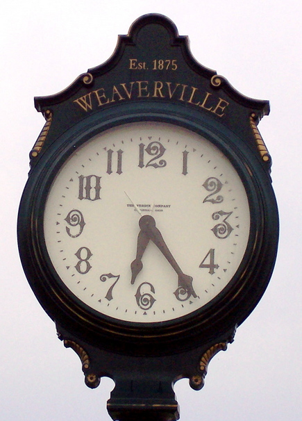 Weaverville, NC: Town Clock on Main