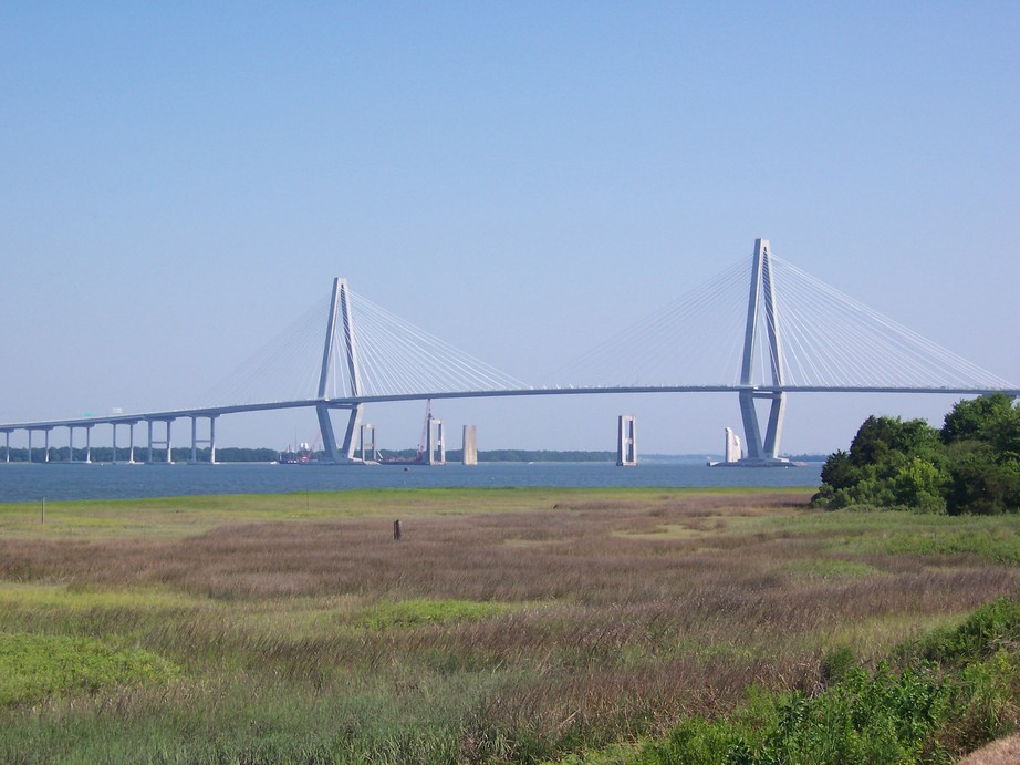 Charleston, SC : Charleston's Ravenel Bridge from Patriot 