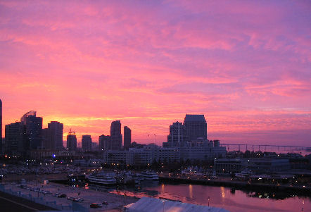 San Diego, CA: San Diego Sunrise from Ship Port