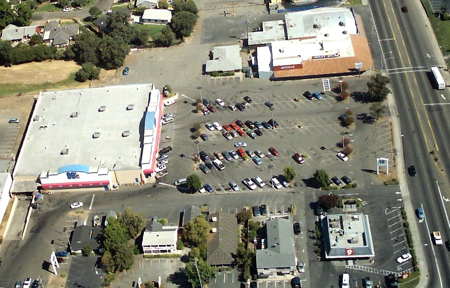 Carmichael, CA: Carmichael's 99 cent Store from a model airplane