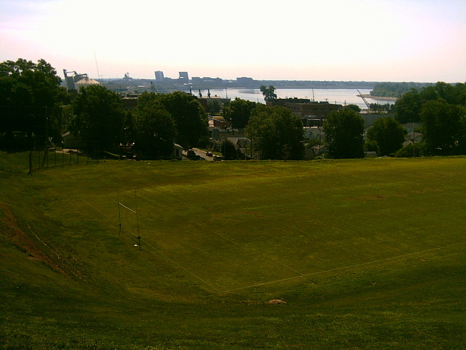 Evansville, IN: A view of the Ohio River and downtown Evansville IN. rom Reitz hill