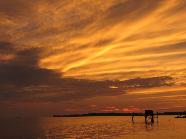 Cedar Key, FL: Cedar Key sunset just before hurricane Wilma hit Florida