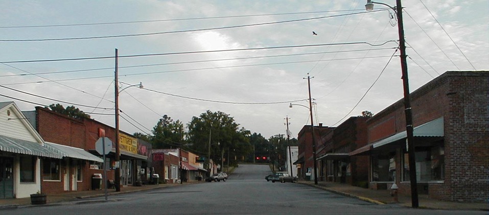 Calhoun Falls, SC: Down Town, late in the evening after closing time.