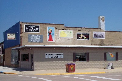 Clark, SD: Postcard Mural, showing postcards for Clark South Dakota, visible from Highway 212.