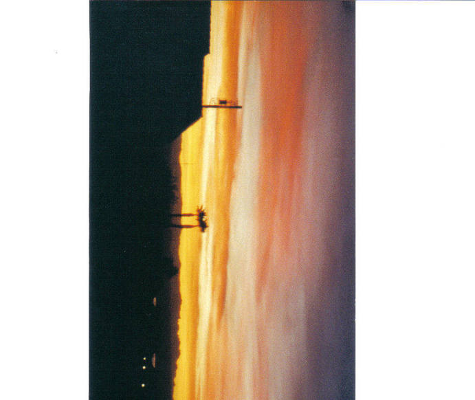 Lake Havasu City, AZ: sunset over Lake Havasu from our front yard