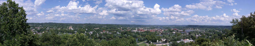 Marietta, OH: panoramic of down town marietta