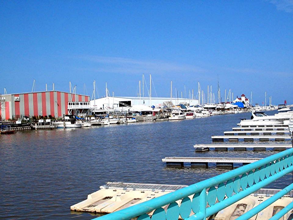 Racine, WI Picture of the Racine Harbor by the bridge,boats,etc