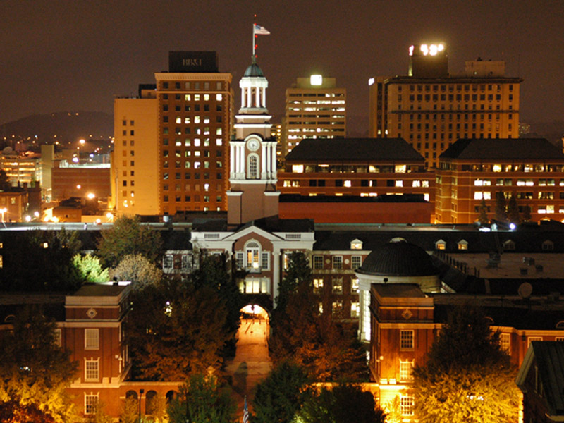 Knoxville, TN : From a rooftop at night photo, picture, image