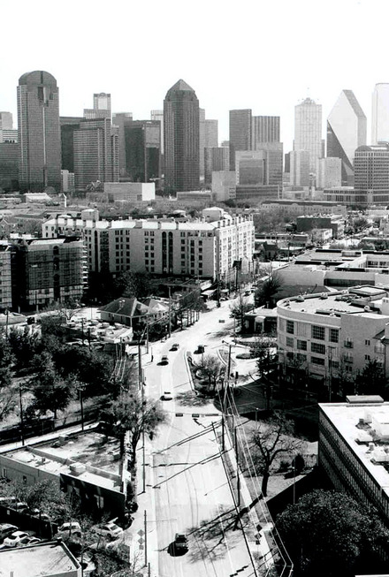 Dallas, TX: Downtown Dallas from Uptown building
