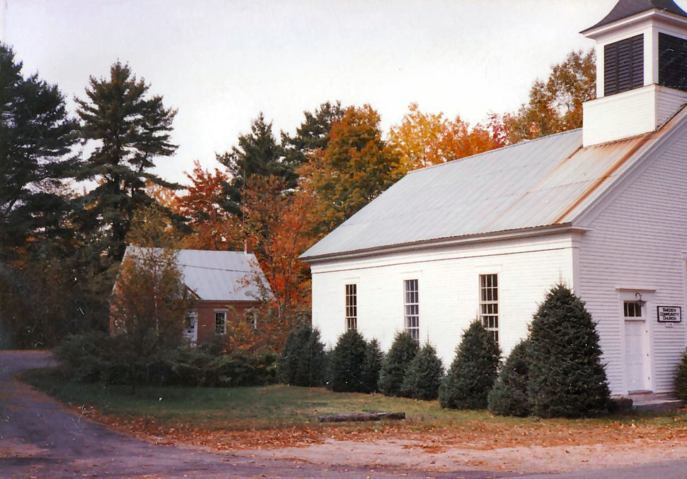 Sweden, ME: Sweden Community Church and old one room school house